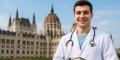 طالب طب يدرس في هنغاريا أمام إحدى الجامعات الشهيرة