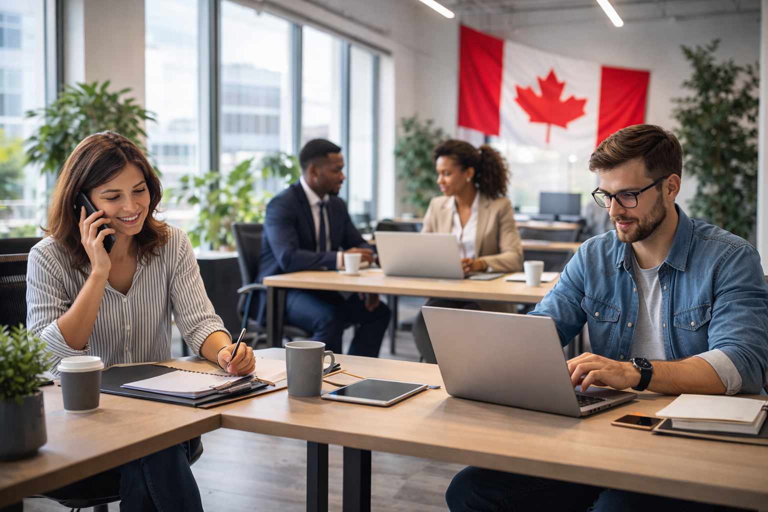 أنواع عقود العمل في كندا داخل بيئة عمل كندية حديثة