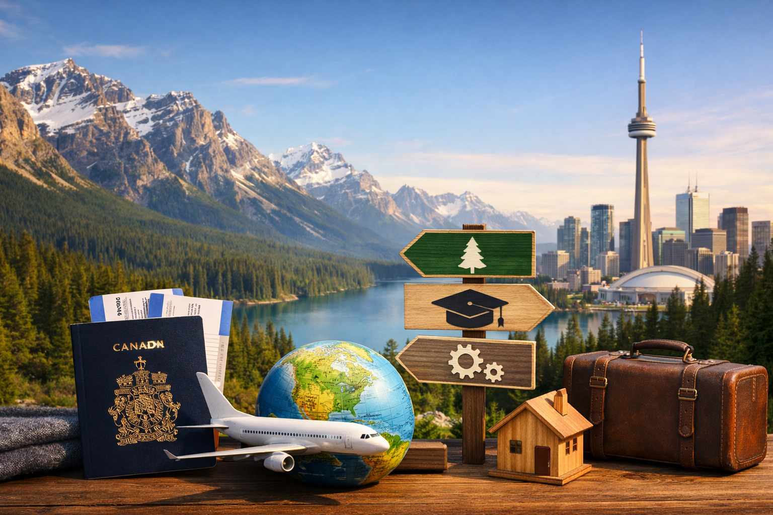 "أفضل طريقة للسفر إلى كندا 2025: دليل شامل لأنواع التأشيرات والشروط والمستندات والرسوم والمدة"